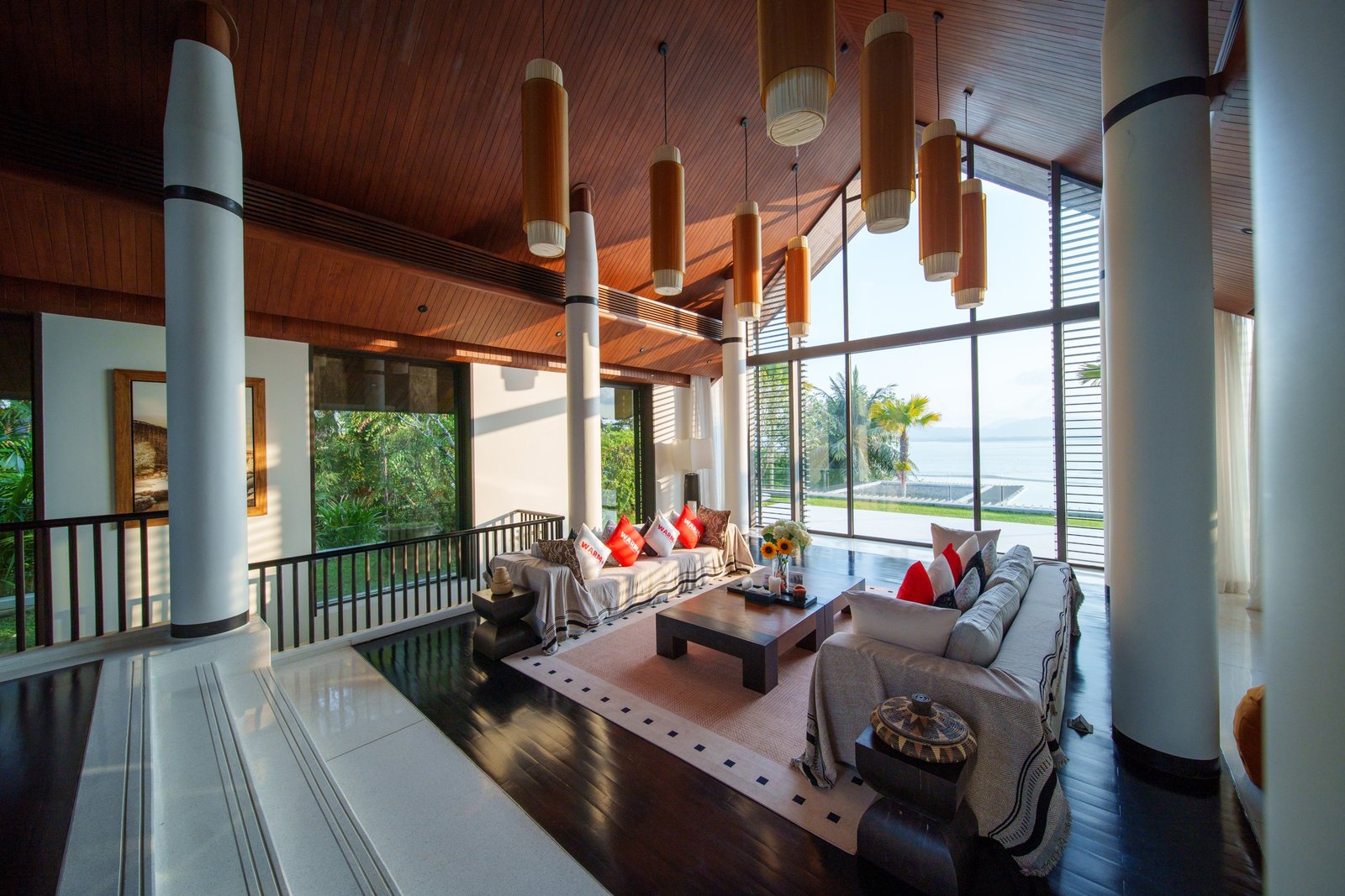 Villa Lujain shared living room overlooking the sea