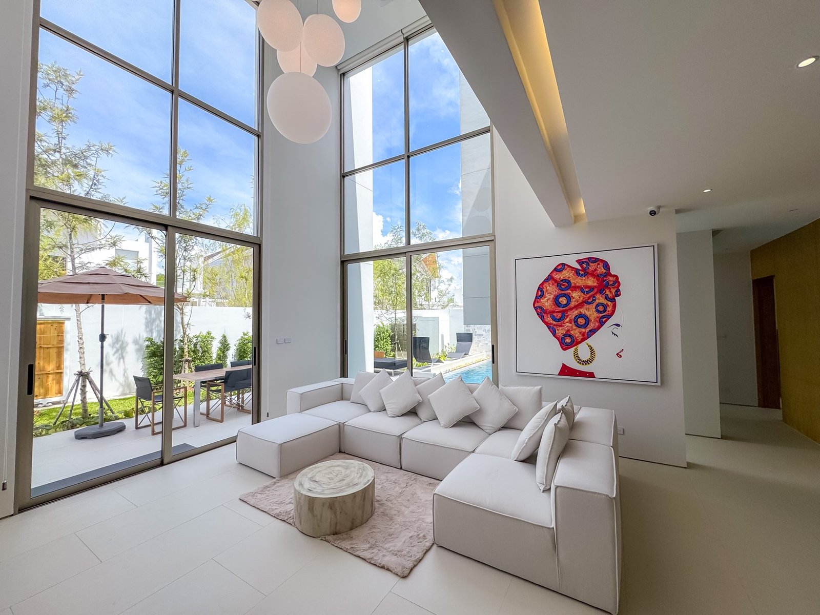 Open-plan villa living room