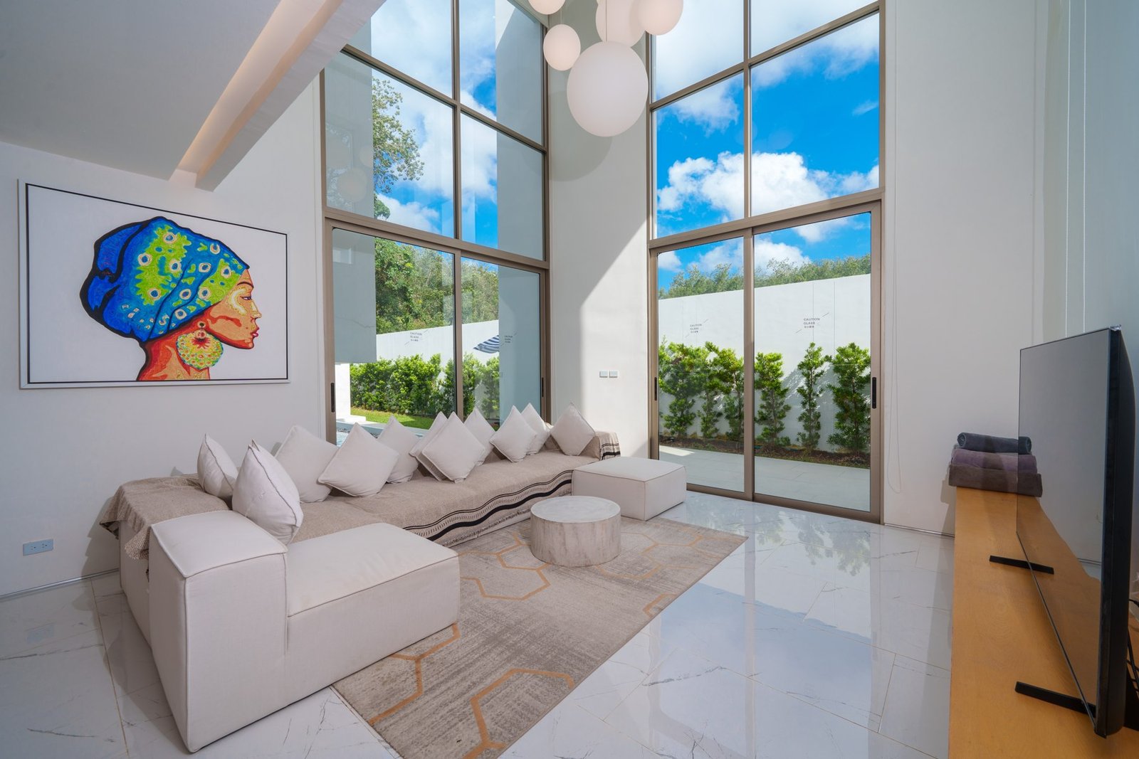 Open-plan villa living room