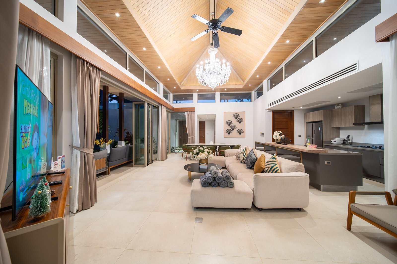 Open-plan villa living room